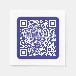 Maak een scanbare QR-code | Bewerkbare donkerblauw Servet