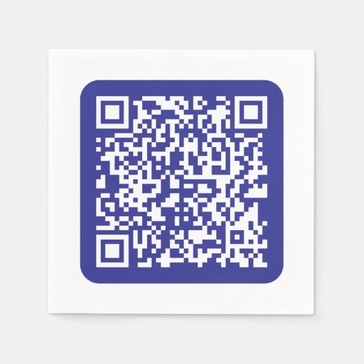 Maak een scanbare QR-code | Bewerkbare donkerblauw Servet (Voorkant)