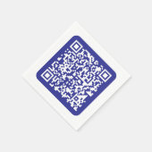Maak een scanbare QR-code | Bewerkbare donkerblauw Servet (Hoek)