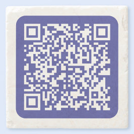 Maak een scanbare QR-code | Bewerkbare donkerblauw Stenen Onderzetter
