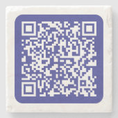 Maak een scanbare QR-code | Bewerkbare donkerblauw Stenen Onderzetter (Voorkant)