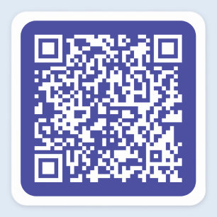 Maak een scanbare QR-code   Bewerkbare donkerblauw Vierkante Sticker