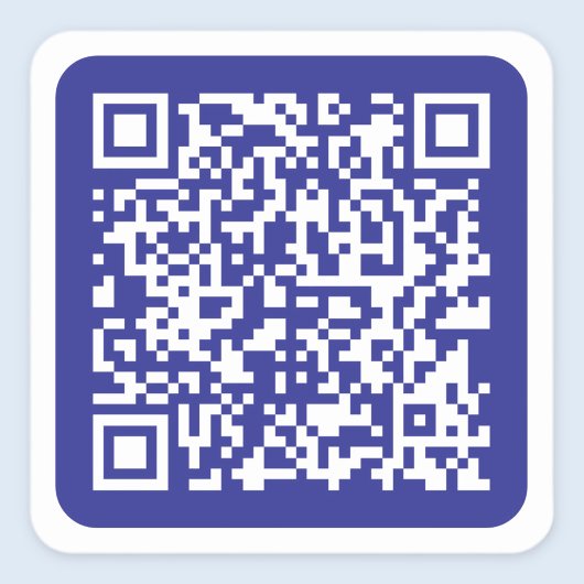 Maak een scanbare QR-code | Bewerkbare donkerblauw Vierkante Sticker