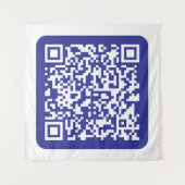 Maak een scanbare QR-code | Bewerkbare donkerblauw Wandkleed (Voorkant (horizontaal))