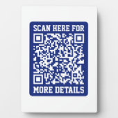 Maak een scanbare QR-code | Marineblauw (bewerkbaa Fotoplaat (voorkant)