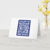 Maak een scanbare QR-code | Marineblauw (bewerkbaa Kaart (Gele Bloem)