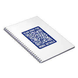 Maak een scanbare QR-code | Marineblauw (bewerkbaa Notitieboek