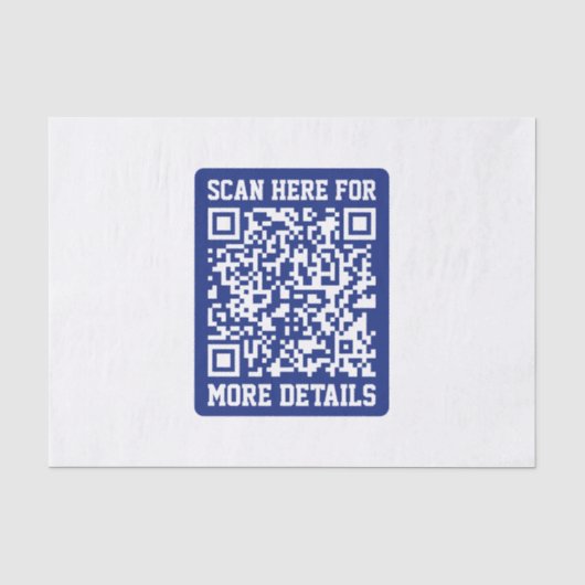 Maak een scanbare QR-code | Marineblauw (bewerkbaa Tissuepapier (Voorkant)