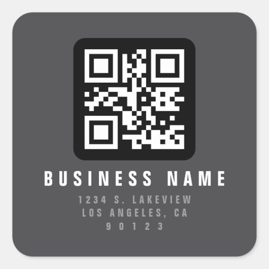 Maak een scanbare QR-code | Modern retouradres Vierkante Sticker (Voorkant)
