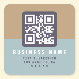 Maak een scanbare QR-code | Modern retouradres Vierkante Sticker
