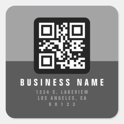 Maak een scanbare QR-code | Modern retouradres Vierkante Sticker (Voorkant)