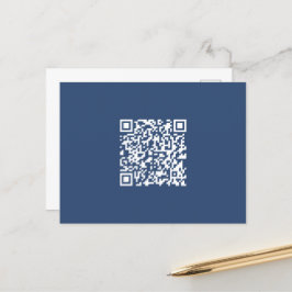 Maak een scanbare QR-code | vervaagde marineblauw  Briefkaart
