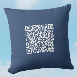 Maak een scanbare QR-code | vervaagde marineblauw  Kussen