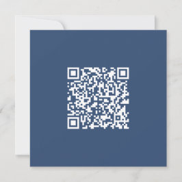 Maak een scanbare QR-code | vervaagde marineblauw  Notitiekaartje