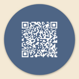 Maak een scanbare QR-code | vervaagde marineblauw  Ronde Sticker