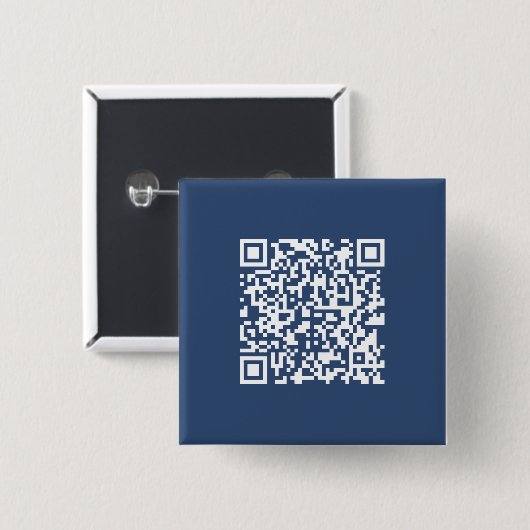 Maak een scanbare QR-code | vervaagde marineblauw Vierkante Button 5,1 Cm (Voorkant /achterkant)