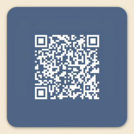 Maak een scanbare QR-code | vervaagde marineblauw  Vierkante Sticker