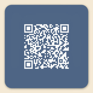 Maak een scanbare QR-code vervaagde marineblauw Vierkante Sticker