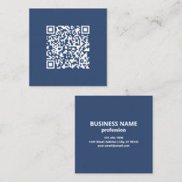 Maak een scanbare QR-code | vervaagde marineblauw  Vierkante Visitekaartje