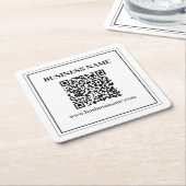 Maak een scanbare QR-code | Zwart & Wit Kartonnen Onderzetters (Schuin)