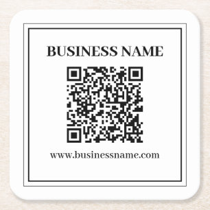 Maak een scanbare QR-code Zwart & Wit Kartonnen Onderzetters