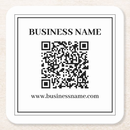 Maak een scanbare QR-code | Zwart & Wit Kartonnen Onderzetters (Voorkant)
