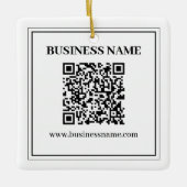 Maak een scanbare QR-code | Zwart & Wit Keramisch Ornament (Voorkant)