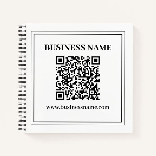 Maak een scanbare QR-code | Zwart & Wit Notitieboek (Voorkant)