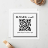 Maak een scanbare QR-code | Zwart & Wit Notitiekaartje (Voorkant / Achterkant in situ)