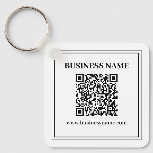 Maak een scanbare QR-code | Zwart & Wit Sleutelhanger (Voorkant)