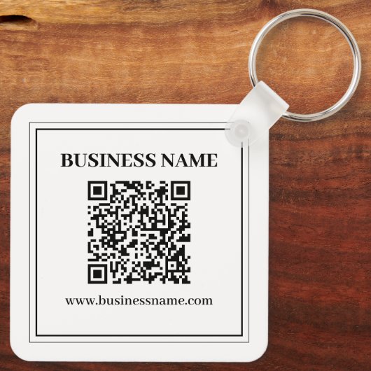 Maak een scanbare QR-code | Zwart & Wit Sleutelhanger (Achterkant)