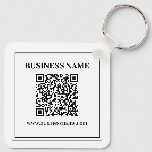 Maak een scanbare QR-code | Zwart & Wit Sleutelhanger (Achterkant)