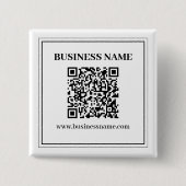 Maak een scanbare QR-code | Zwart & Wit Vierkante Button 5,1 Cm (Voorkant)