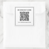 Maak een scanbare QR-code | Zwart & Wit Vierkante Sticker (Tas)