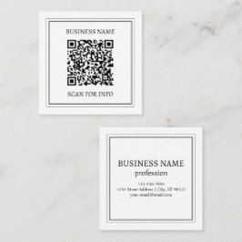 Maak een scanbare QR-code | Zwart & Wit Vierkante Visitekaartje
