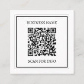 Maak een scanbare QR-code | Zwart & Wit Vierkante Visitekaartje (Voorkant)