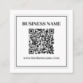 Maak een scanbare QR-code | Zwart & Wit Vierkante Visitekaartje (Voorkant)
