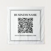Maak een scanbare QR-code | Zwart & Wit Wandkleed (Voorkant)