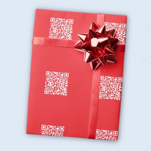 Maak een scanbare rode (bewerkbare) QR-code Cadeaupapier