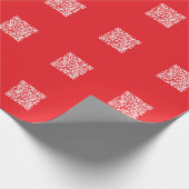 Maak een scanbare rode (bewerkbare) QR-code Cadeaupapier (Hoek)