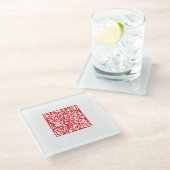 Maak een scanbare rode (bewerkbare) QR-code Glazen Onderzetter (Schuin)