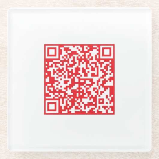 Maak een scanbare rode (bewerkbare) QR-code Glazen Onderzetter (Voorkant)