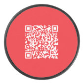 Maak een scanbare rode (bewerkbare) QR-code Hockey Puck (Voorkant)