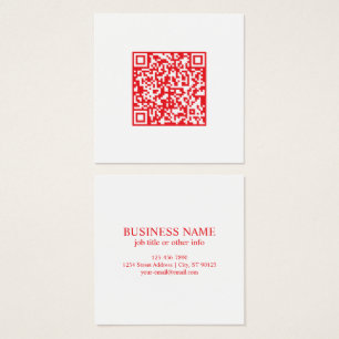 Maak een scanbare rode (bewerkbare) QR-code Vierkante Visitekaartjes