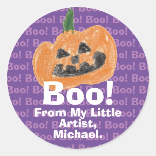 Maak een schat door het kunstwerk van je Kind | Po Ronde Sticker (Voorkant)