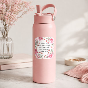 Maak een Schoon Hart Psalm Roze Bloemige Bijbelver Sticker