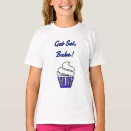 Maak een set-bake blauwe cupcake t-shirt