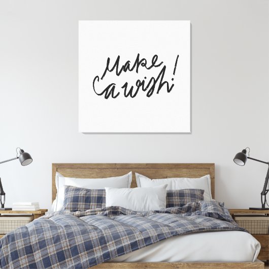 Maak een Sierkussen met een Wish Typography Canvas Afdruk (Insitu (Slaapkamer))