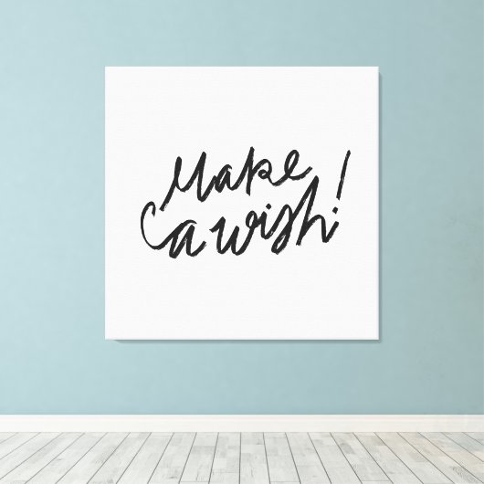 Maak een Sierkussen met een Wish Typography Canvas Afdruk (Insitu (Houten vloer))