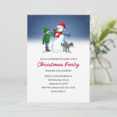 Maak een Sneeuwman Kerstfeest uitnodiging (Staand voorkant)